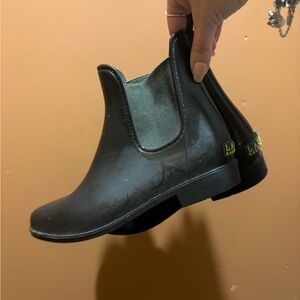 Women's Ralph Lauren Rain Boots with Green Trim